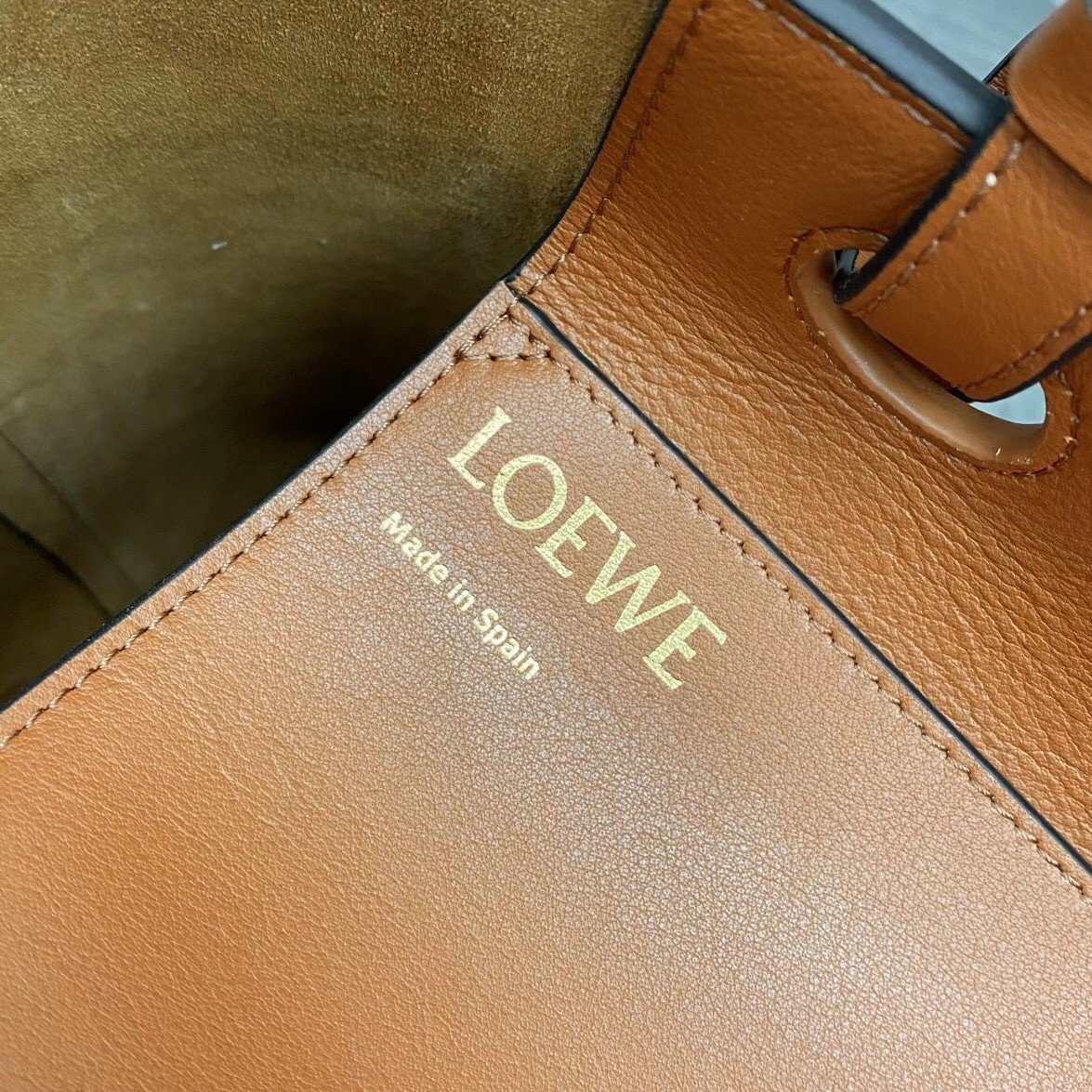 Loewe Anagram Small Tote In Tan Classic Calfskin