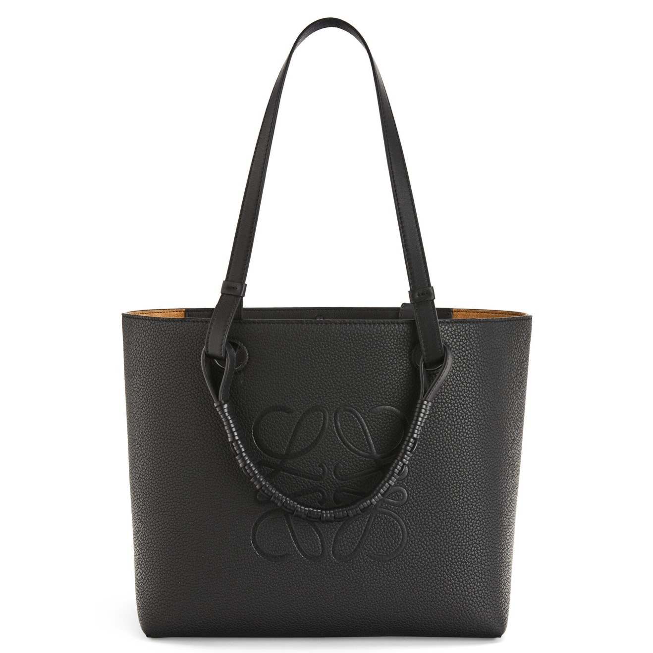 Loewe Anagram Small Tote In Black Grained Calfskin