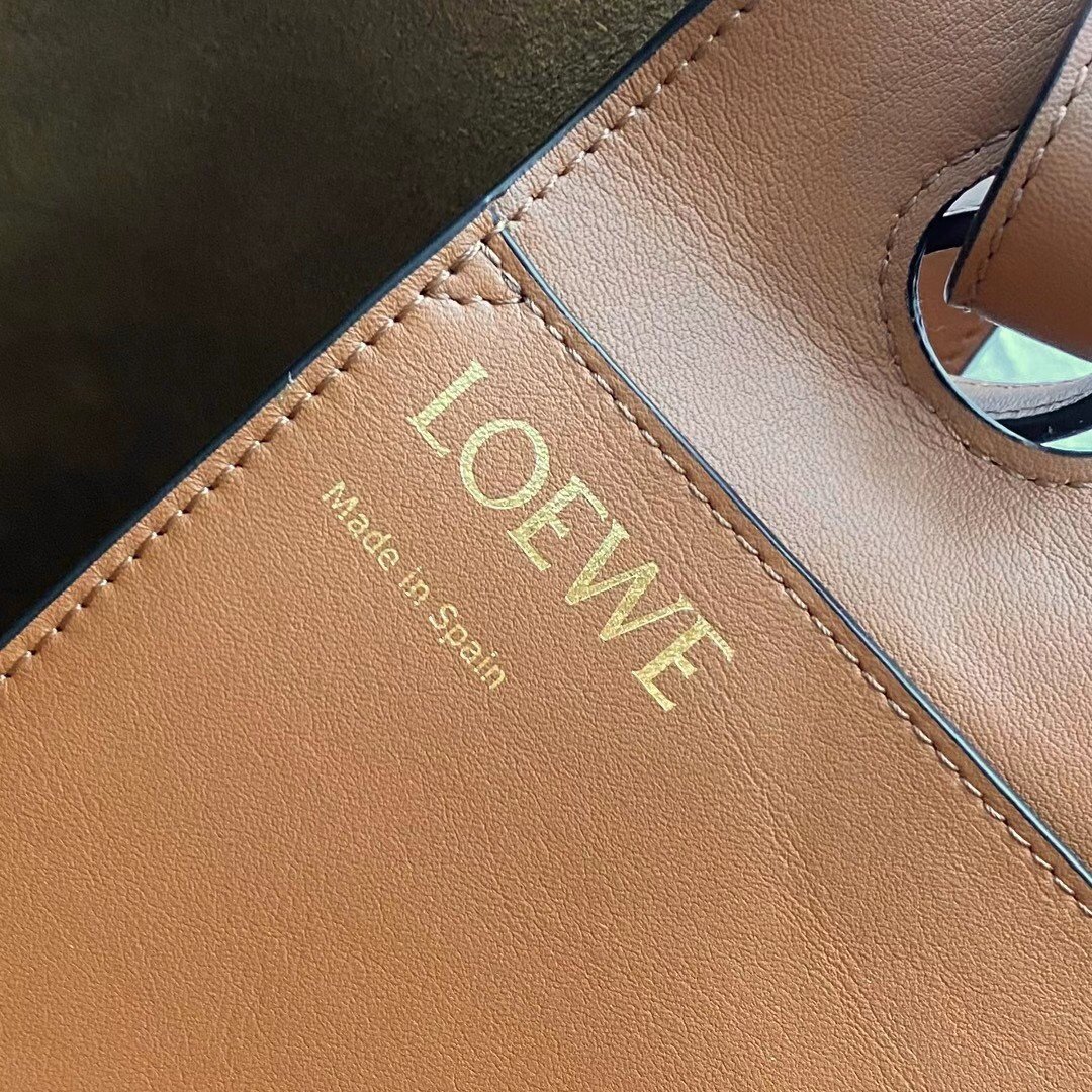 Loewe Anagram Medium Tote Bag In Brown Calfskin