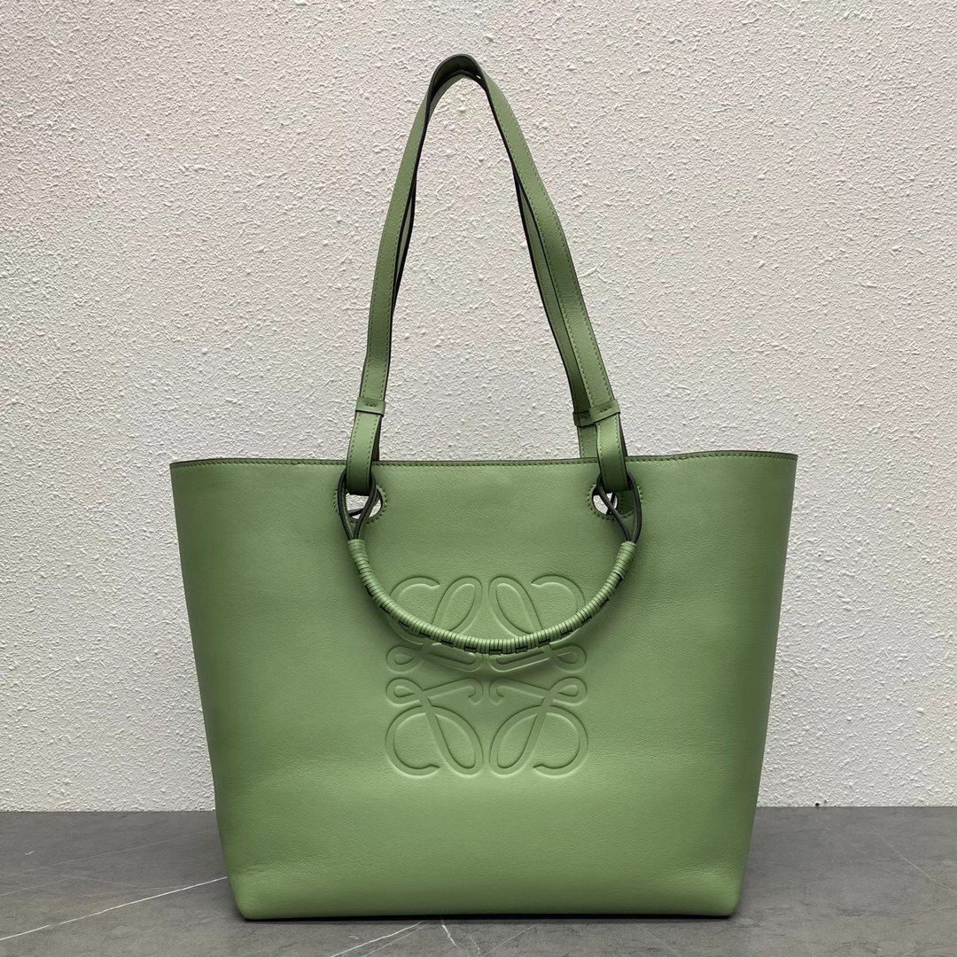 Loewe Anagram Medium Tote Bag In Rosemary Calfskin