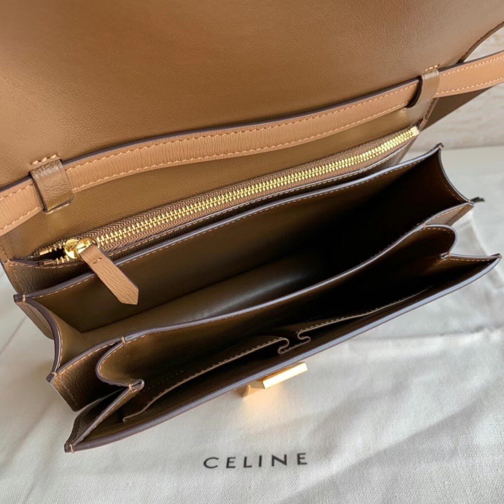 Celine Classic Box Medium Bag In Camel Liege Calfskin