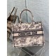 Dior Medium Book Tote Bag In Powder Pink Jardin Botanique Embroidery