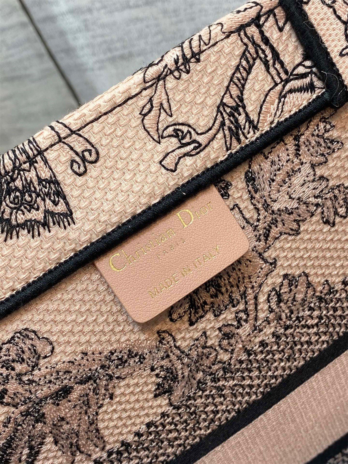 Dior Medium Book Tote Bag In Powder Pink Jardin Botanique Embroidery