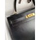 Hermes Kelly Sellier 32 Handmade Bag In Black Box Calfskin