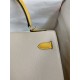 Hermes Kelly Sellier 32 Bicolor Bag in Trench and Yellow Epsom Calfskin