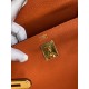 Hermes Kelly Retourne 32 Handmade Bag In Orange Clemence Leather