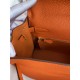 Hermes Kelly Retourne 32 Handmade Bag In Orange Clemence Leather