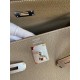 Hermes Kelly Retourne 32 Handmade Bag In Taupe Clemence Leather