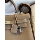 Hermes Kelly Retourne 32 Handmade Bag In Taupe Clemence Leather