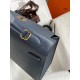 Hermes Kelly Sellier 32 Handmade Bag In Blue Indigo Epsom Calfskin