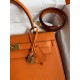 Hermes Kelly Sellier 32 Handmade Bag In Orange Epsom Calfskin