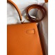 Hermes Kelly Sellier 32 Handmade Bag In Orange Epsom Calfskin