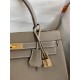 Hermes Kelly Sellier 32 Handmade Bag In Taupe Epsom Calfskin