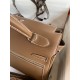 Hermes Kelly Lakis 32 Handmade Bag In Taupe Swift Calfskin