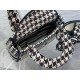 Dior Lady D-Lite Mini Bag In Black and White Houndstooth Embroidery