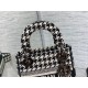 Dior Lady D-Lite Mini Bag In Black and White Houndstooth Embroidery