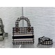 Dior Lady D-Lite Mini Bag In Black and White Houndstooth Embroidery