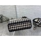 Dior Lady D-Lite Mini Bag In Black and White Houndstooth Embroidery