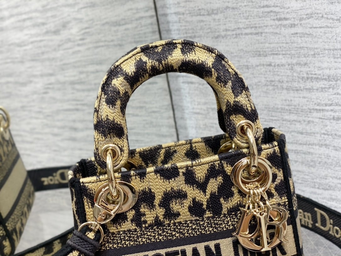 Dior Lady D-Lite Mini Bag In Beige Multicolor Mizza Embroidery