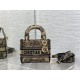 Dior Lady D-Lite Mini Bag In Brown Toile de Jouy Embroidery