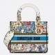 Dior Lady D-Lite Medium Bag In White D-Constellation Embroidery