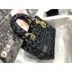 Dior Lady D-Lite Bag Medium In Grey Mizza Embroidery