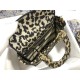 Dior Lady D-Lite Medium Bag In Beige Multicolor Mizza Embroidery