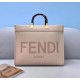 Fendi Sunshine Medium Tote Bag In Beige Calfskin