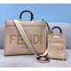 Fendi Sunshine Medium Tote Bag In Beige Calfskin