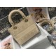 Dior Lady D-Lite Medium Bag In Beige Cannage Embroidered Canvas