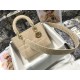 Dior Lady D-Lite Medium Bag In Beige Cannage Embroidered Canvas