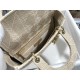 Dior Lady D-Lite Medium Bag In Beige Cannage Embroidered Canvas