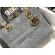 Dior Lady D-Lite Medium Bag In Grey Cannage Embroidered Canvas