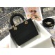 Dior Lady D-Lite Medium Bag In Black Cannage Embroidered Canvas