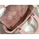 Dior Lady D-Lite Medium Bag In Pink Cannage Embroidered Canvas