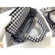 Dior Lady D-Lite Medium Bag In Black & White Houndstooth Embroidery