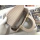 Dior Lady D-Lite Medium Bag In Pink & White Houndstooth Embroidery