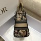 Dior Lady D-Lite Medium Bag In Beige Jardin d'Hiver Embroidery