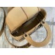 Dior Lady D-Lite Medium Bag In Beige Jute Canvas with Dior Union Motif