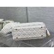 Dior Lady D-Lite Medium Bag In White Cannage Shearling