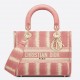 Dior Lady D-Lite Medium Bag In Pink D-Stripes Embroidery