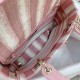 Dior Lady D-Lite Medium Bag In Pink D-Stripes Embroidery