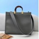 Fendi Sunshine Medium Tote Bag In Grey Calfskin