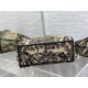 Dior Lady D-Lite Medium Bag In Brown Toile de Jouy Embroidery