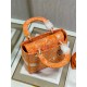 Dior Lady D-Lite Medium Bag In Fluorescent Orange Toile de Jouy Reverse Embroidery