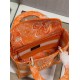 Dior Lady D-Lite Medium Bag In Fluorescent Orange Toile de Jouy Reverse Embroidery