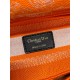 Dior Lady D-Lite Medium Bag In Fluorescent Orange Toile de Jouy Reverse Embroidery