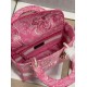 Dior Lady D-Lite Medium Bag In Fluorescent Pink Toile de Jouy Reverse Embroidery