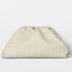 Bottega Veneta Large Pouch Clutch Bag In White Intrecciato Lambskin