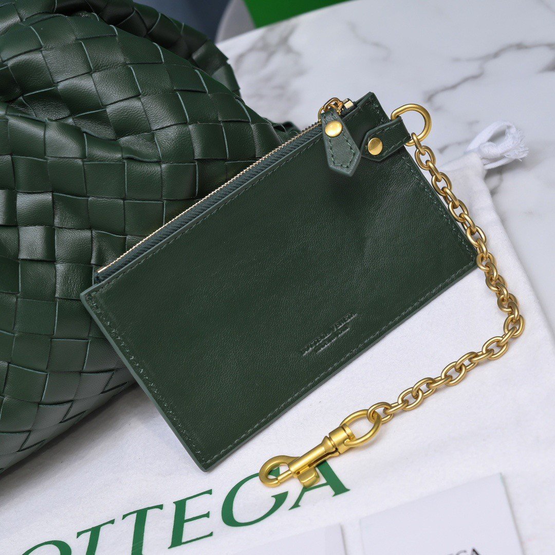 Bottega Veneta Large Pouch Clutch Bag In Raintree Intrecciato Lambskin